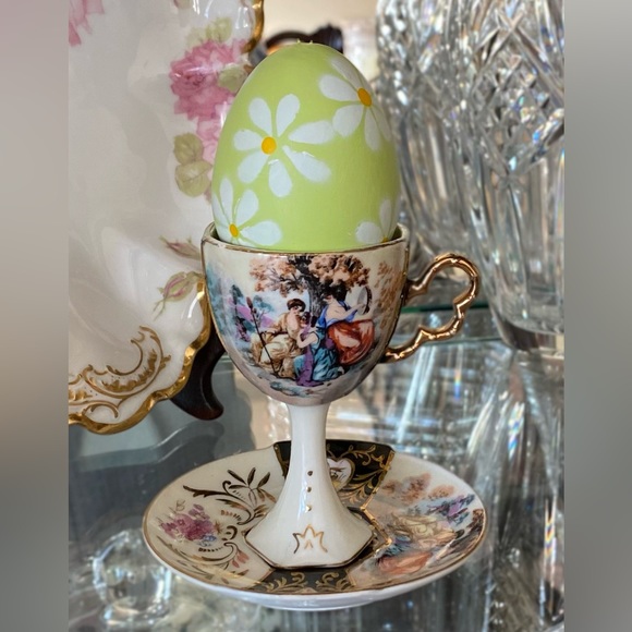 Egg Cup on Pedestal with Saucer, Lenwile Ardalt Japan, china-ware, Vintage - Picture 11 of 11